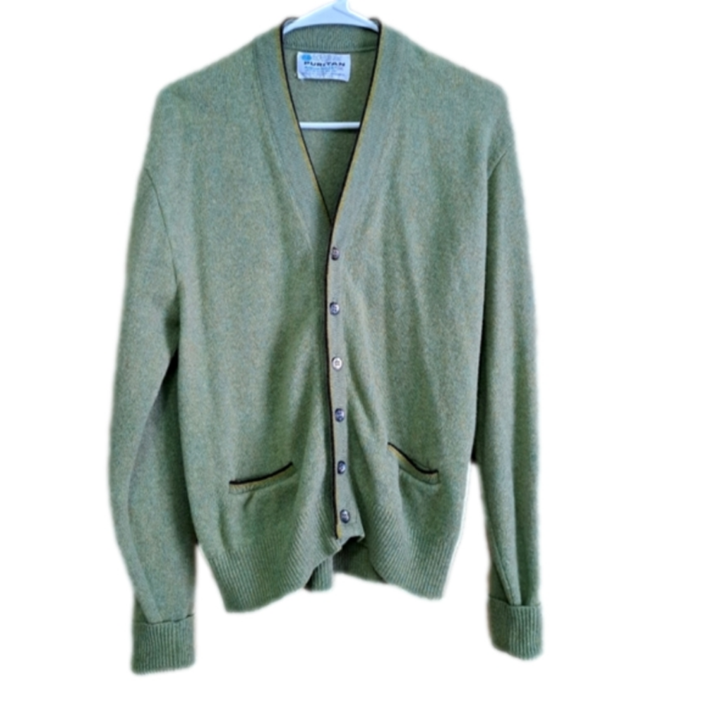 70s Puritan Aquaknit Lambswool Grandpa Sweater Cardi